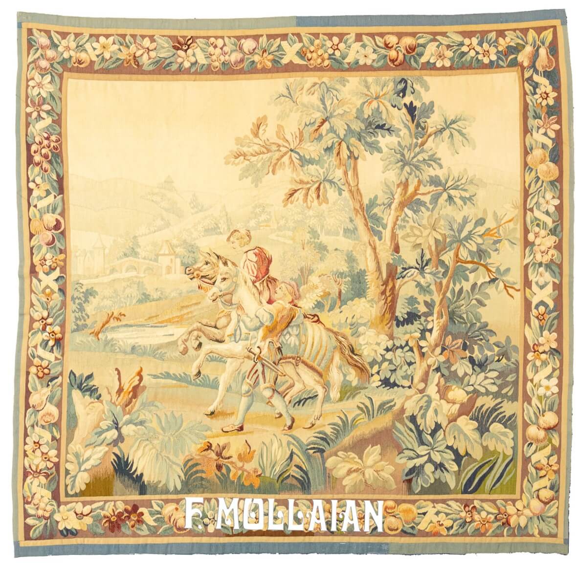 Antique Tapestry Figurative Design Beige Color n°:362639